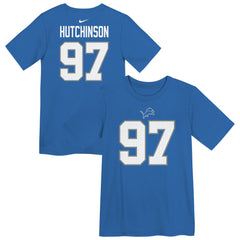 Aidan Hutchinson Detroit Lions Preschool Player Name & Number T-Shirt - Blue T-shirts