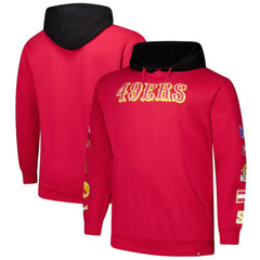 San Francisco 49ers Big & Tall Patched Out Pullover Hoodie - Scarlet Hoodies