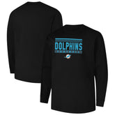Miami Dolphins Profile Big & Tall Pop Long Sleeve T-Shirt - Black T-shirts