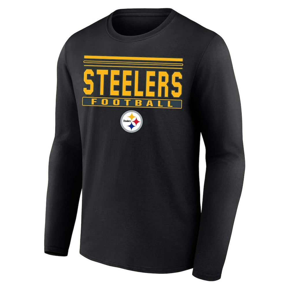 Pittsburgh Steelers Profile Big & Tall Pop Long Sleeve T-Shirt - Black T-shirts