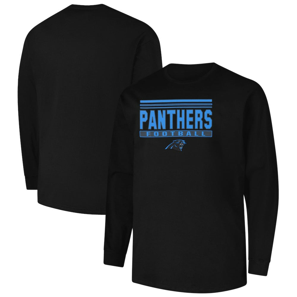 Carolina Panthers Profile Big & Tall Pop Long Sleeve T-Shirt - Black T-shirts