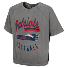 New England Patriots Women's Mineral Wash Short Sleeve Top - Gray Tops