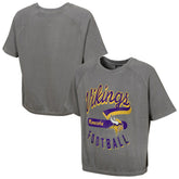 Minnesota Vikings Women's Mineral Wash Short Sleeve Top - Gray Tops