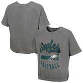 Philadelphia Eagles Women's Mineral Wash Short Sleeve Top - Gray Tops