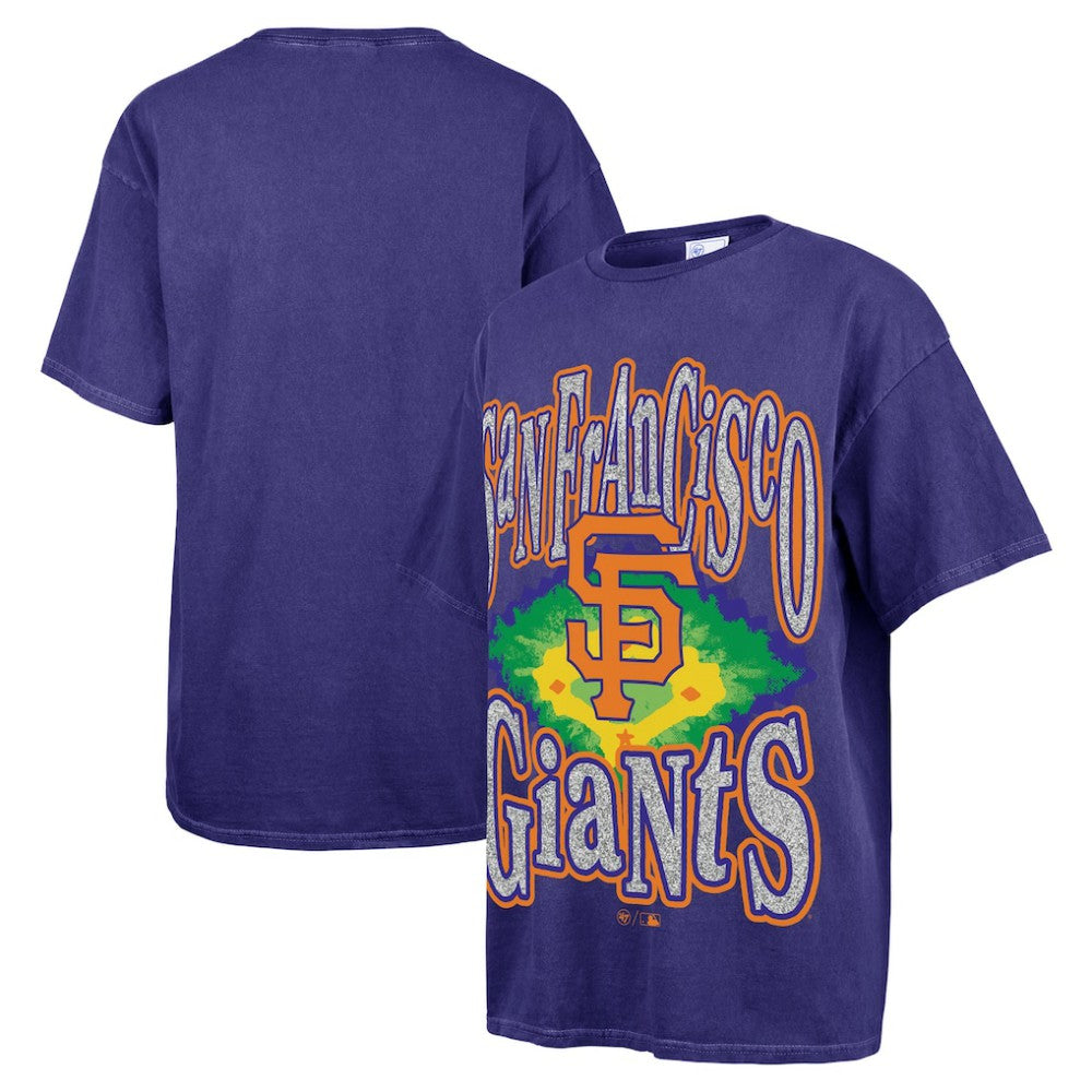San Francisco Giants '47 Women's Flashing Lights Boyfriend T-Shirt - Navy T-shirts