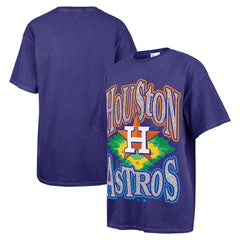 Houston Astros '47 Women's Flashing Lights Boyfriend T-Shirt - Navy T-shirts