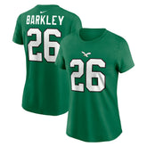 Saquon Barkley Philadelphia Eagles Women's Player Name & Number T-Shirt - Kelly Green T-shirts