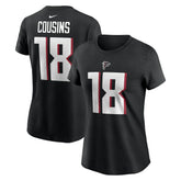 Kirk Cousins Atlanta Falcons Women's Player Name & Number T-Shirt - Black T-shirts