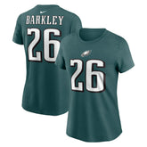 Saquon Barkley Philadelphia Eagles Women's Player Name & Number T-Shirt - Midnight Green T-shirts