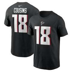 Kirk Cousins Atlanta Falcons Player Name & Number T-Shirt - Black T-shirts