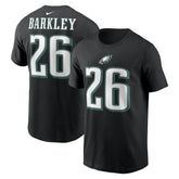 Saquon Barkley Philadelphia Eagles Player Name & Number T-Shirt - Black T-shirts