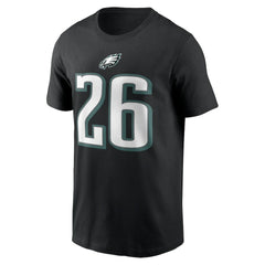 Saquon Barkley Philadelphia Eagles Player Name & Number T-Shirt - Black T-shirts