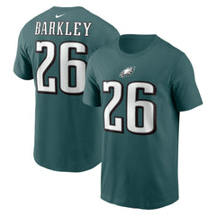 Saquon Barkley Philadelphia Eagles Player Name & Number T-Shirt - Midnight Green T-shirts