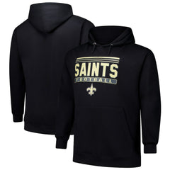 New Orleans Saints Big & Tall Pop Pullover Hoodie - Black Hoodies