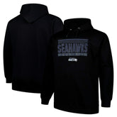 Seattle Seahawks Big & Tall Pop Pullover Hoodie - Black Hoodies