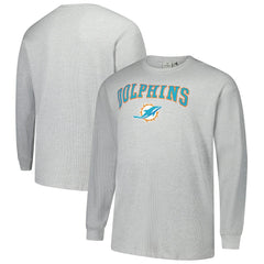 Miami Dolphins Big & Tall Thermal Long Sleeve T-Shirt - Heather Gray T-shirts