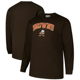 Cleveland Browns Big & Tall Throwback Thermal Long Sleeve T-Shirt - Brown T-shirts