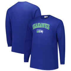 Seattle Seahawks Big & Tall Throwback Thermal Long Sleeve T-Shirt - Royal T-shirts