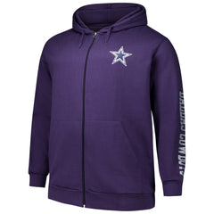 Dallas Cowboys Big & Tall Sleeve Hit Full-Zip Hoodie - Purple Hoodies