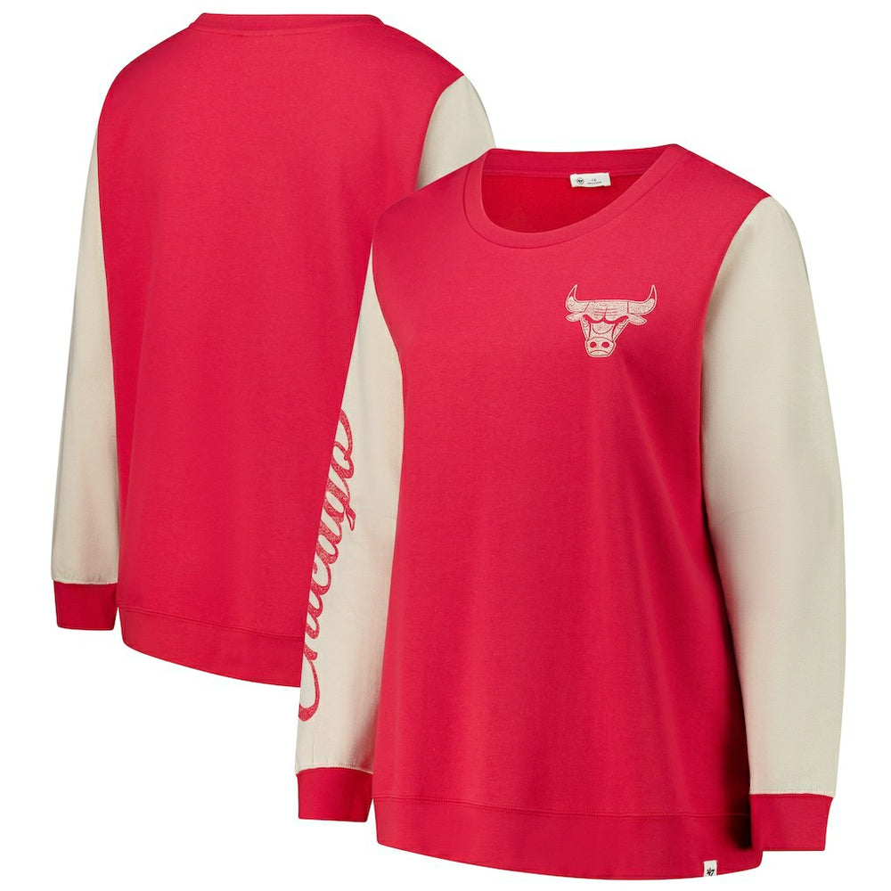 Chicago Bulls '47 Women's Plus Size Oversized Rise Andie Pullover Sweatshirt Red - 47 brand