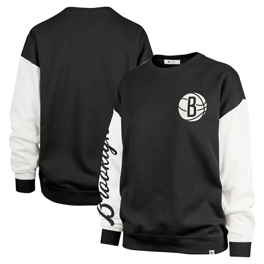Brooklyn Nets '47 Women's Rise Andie Oversized Pullover Sweatshirt Black - 47 brand