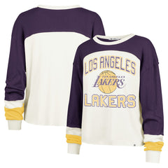 Los Angeles Lakers '47 Women's Curve Raglan Long Sleeve T-Shirt Cream - 47 brand
