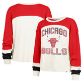 Chicago Bulls '47 Women's Curve Raglan Long Sleeve T-Shirt Cream - 47 brand