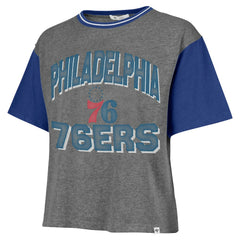 Philadelphia 76ers '47 Women's Rise Clubhouse Ziggy Color Block T-Shirt Gray - 47 brand