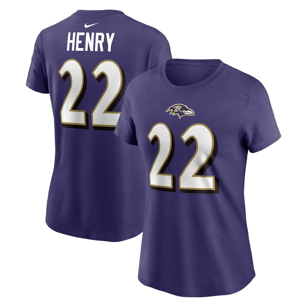Derrick Henry Baltimore Ravens Women's Player Name & Number T-Shirt - Purple T-shirts