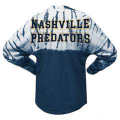 Nashville Predators Spirit Jersey Unisex Crystal Half Dye Long Sleeve T-Shirt - Navy | US 201405554