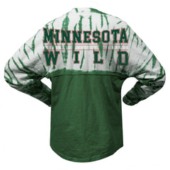 Minnesota Wild Spirit Jersey Unisex Crystal Half Dye Long Sleeve T-Shirt - Green | US 201405556
