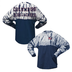 Columbus Blue Jackets Spirit Jersey Unisex Crystal Half Dye Long Sleeve T-Shirt - Navy | US 201405558