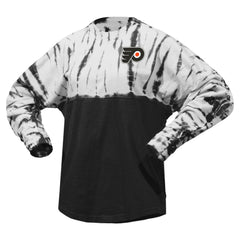 Philadelphia Flyers Spirit Jersey Unisex Crystal Half Dye Long Sleeve T-Shirt - Black | US 201405568