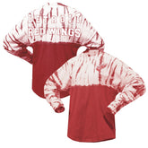 Detroit Red Wings Spirit Jersey Unisex Crystal Half Dye Long Sleeve T-Shirt - Red | US 201405571