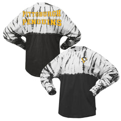 Pittsburgh Penguins Spirit Jersey Unisex Crystal Half Dye Long Sleeve T-Shirt - Black | US 201405574