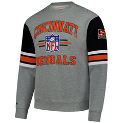 Cincinnati Bengals All Over 4.0 Vintage Logo Pullover Sweatshirt - Heather Gray Pullover