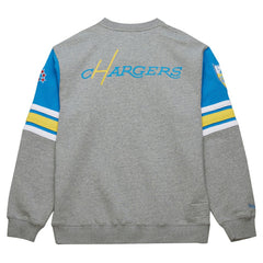 Los Angeles Chargers All Over 4.0 Vintage Logo Pullover Sweatshirt - Heather Gray Pullover