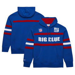 New York Giants Vintage Logo Head Coach Fleece Pullover Hoodie - Royal Hoodies