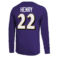 Derrick Henry Baltimore Ravens Majestic Threads Name & Number Long Sleeve T-Shirt - Purple T-shirts