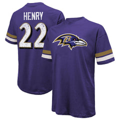 Derrick Henry Baltimore Ravens Majestic Threads Name & Number Oversized T-Shirt - Purple T-shirts