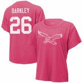 Saquon Barkley Philadelphia Eagles Majestic Threads Women's Name & Number T-Shirt - Pink T-shirts