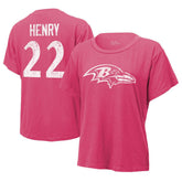Derrick Henry Baltimore Ravens Majestic Threads Women's Name & Number T-Shirt - Pink T-shirts
