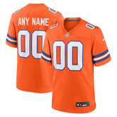 Denver Broncos Youth 2nd Alternate Custom Replica Jersey - Orange Jerseys