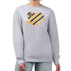 Boston Bruins G-III 4Her by Carl Banks Women's Heart Graphic Pullover Sweatshirt - Heather Gray | US 201411311