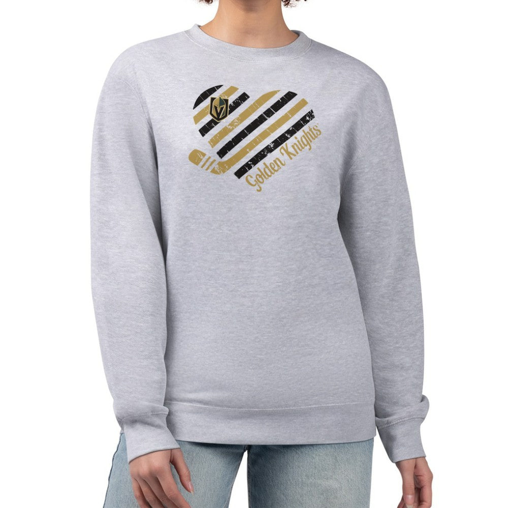 Vegas Golden Knights G-III 4Her by Carl Banks Women's Heart Graphic Pullover Sweatshirt - Heather Gray | US 201411314