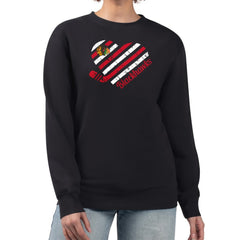 Chicago Blackhawks G-III 4Her by Carl Banks Women's Heart Graphic Pullover Sweatshirt - Black | US 201411321