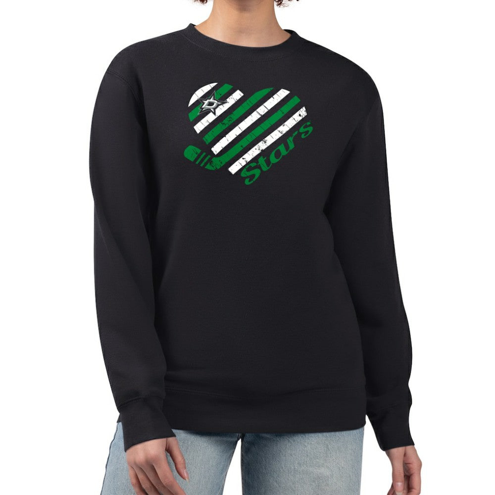 Dallas Stars G-III 4Her by Carl Banks Women's Heart Graphic Pullover Sweatshirt - Black | US 201411323