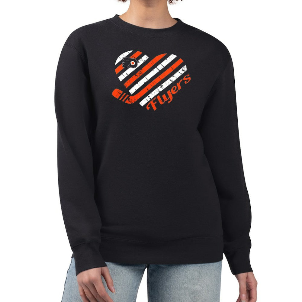 Philadelphia Flyers G-III 4Her by Carl Banks Women's Heart Graphic Pullover Sweatshirt - Black | US 201411329