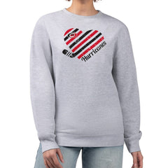 Carolina Hurricanes G-III 4Her by Carl Banks Women's Heart Graphic Pullover Sweatshirt - Heather Gray | US 201411338