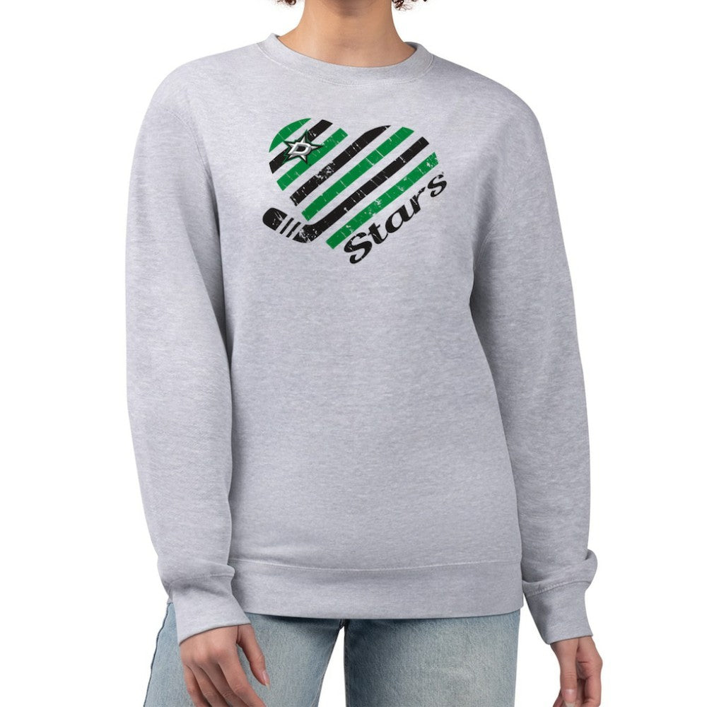 Dallas Stars G-III 4Her by Carl Banks Women's Heart Graphic Pullover Sweatshirt - Heather Gray | US 201411353